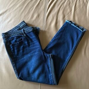 Calvin Klein Womens Colorblock (blue front, black back) Skinny Jeans; Si…